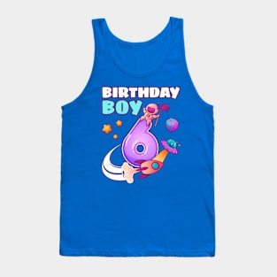 Birthday Boy 6 Years Old, Space Rocket, Astronaut Tank Top